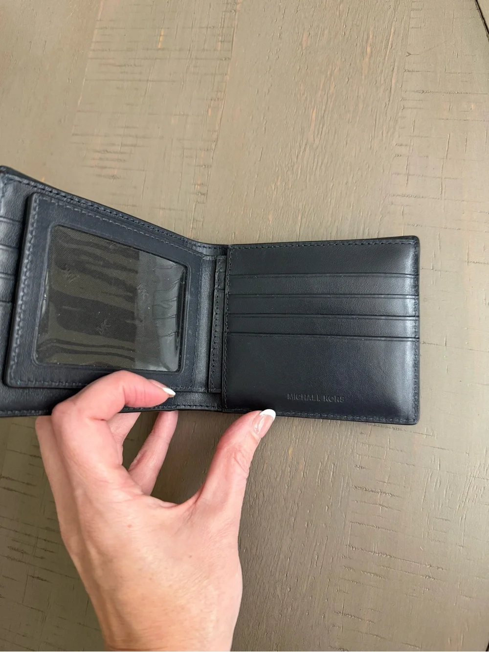 Michael Kors Men's Dark Navy Signature Logo Bi-Fold Wallet and Card Holder